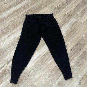 Hatch Womens High Rise Drawstring Cashmere Knit Jogger Pants Black  Size 0